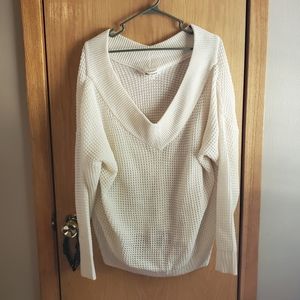 Cream v-neck sweater